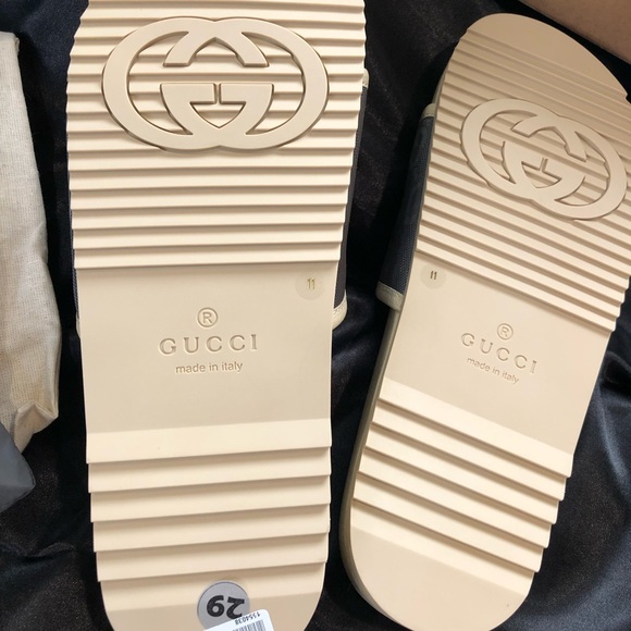 Gucci slides, tan/cream and gray size 11 mens. Brand new never worn. - Picture 3 of 8
